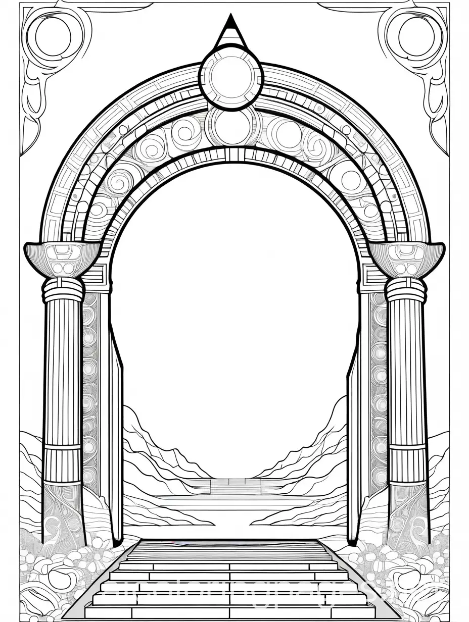 Magical-Portals-Coloring-Page-Portal-Stargate-with-Glowing-Mystical-Portals