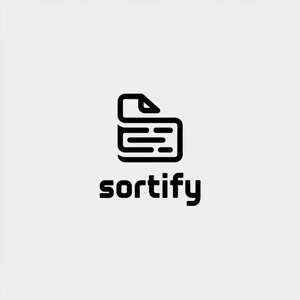 LOGO Design for Sortify Minimalistic Vector Logo with File Symbol for Technology Industry