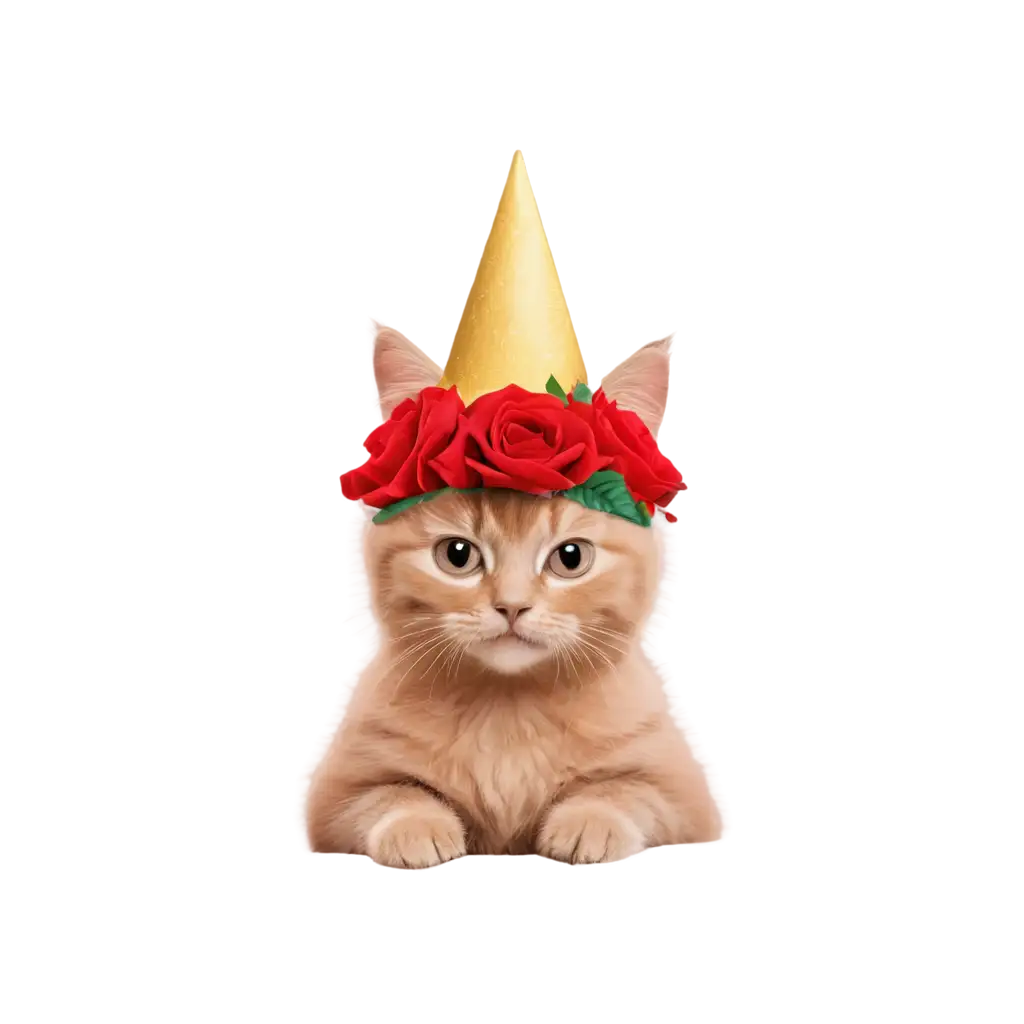 Cute-Cat-in-a-Hat-with-a-Bouquet-of-Roses-PNG-LiquidMetal-Glossy-Style-for-HighQuality-Image-Clarity