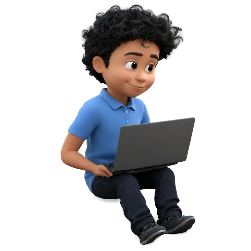 Young-Boy-Typing-on-PC-HighQuality-PNG-Image-for-Clear-and-Detailed-Visuals