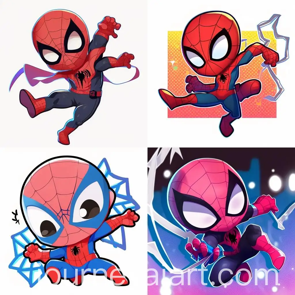 Young-SpiderMan-in-Colorful-Costume-on-Rainbow-Background
