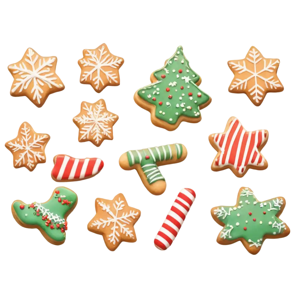 Christmas-Cookies-PNG-Collection-with-Festive-Shapes-and-Sugar-Decorations-Transparent-Background-for-Creative-Use