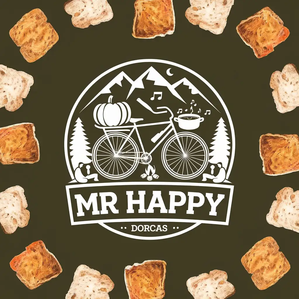 LOGO-Design-for-Mr-Happy-Bicycle-Pumpkin-and-Friends-in-Nature-with-a-Clear-Background