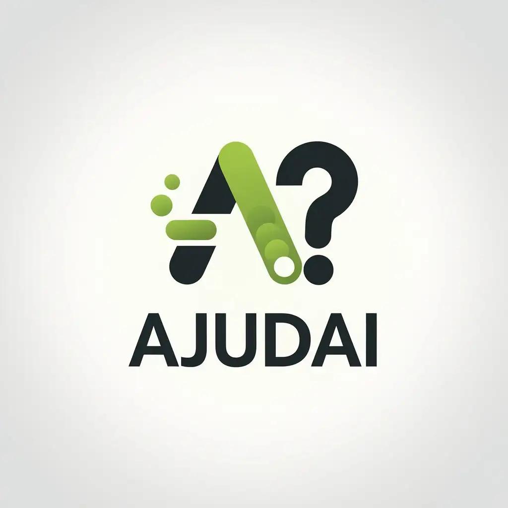 LOGO Design for ajudAI Minimalistic Green AI and Question Mark Symbol for Technology Industry