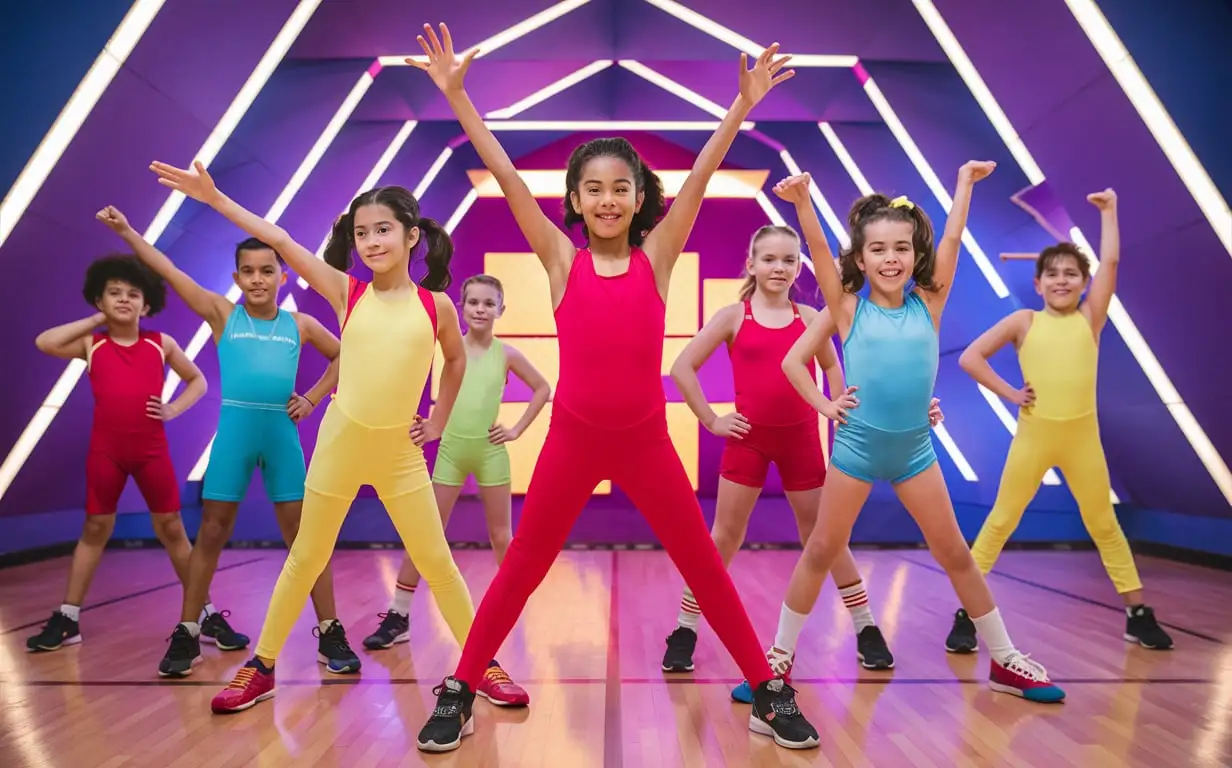 Preteen-Girl-in-1980s-Spandex-Outfit-Performing-Gymnastics