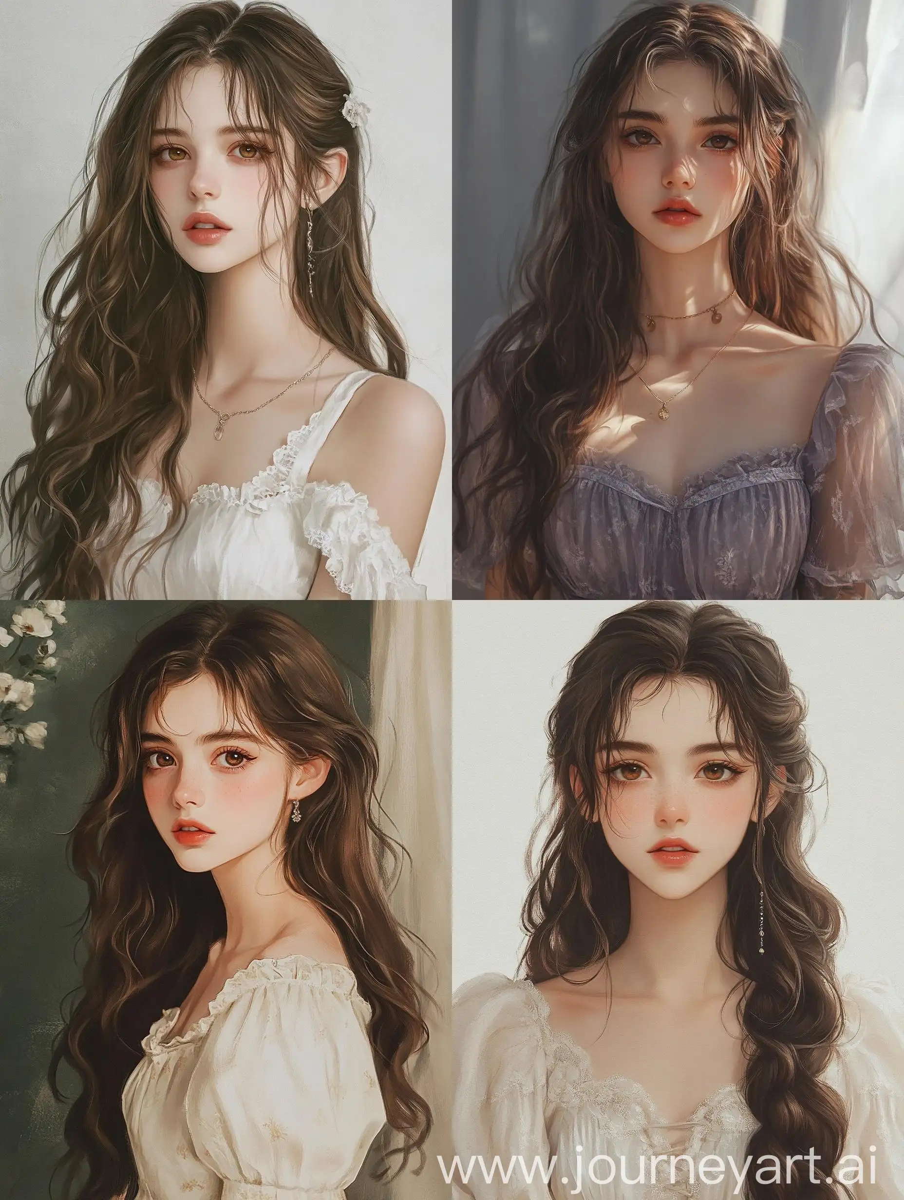 Ethereal-AnimeInspired-Illustration-90s-Aesthetic-with-Elegant-Dress-and-Amber-Eyes