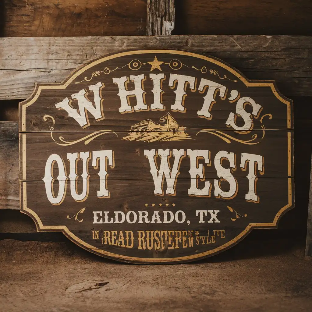 Rustic Western Style Logo Design for Whitts Out West Eldorado TX