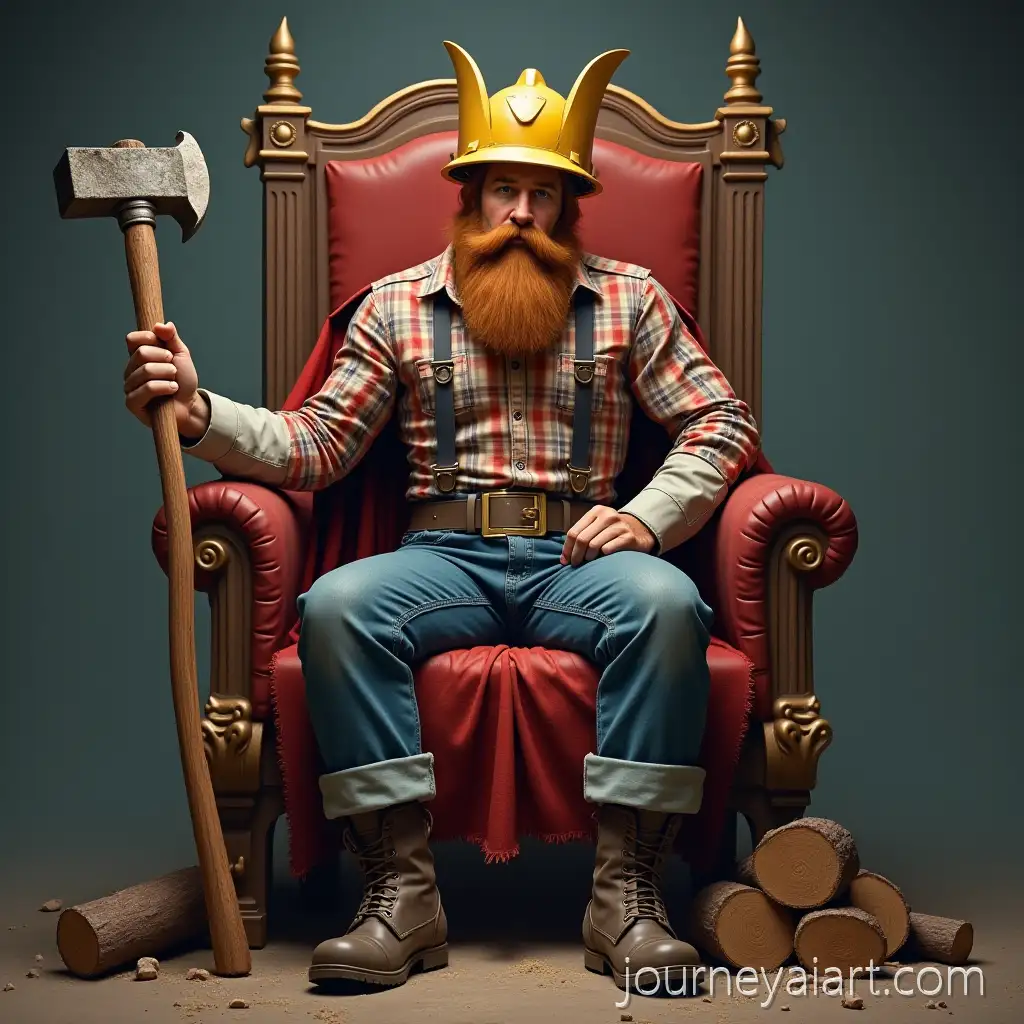 Fantasy-Miner-King-Sitting-on-Throne-with-HelmetCrown-and-Sledgehammer-Scepter
