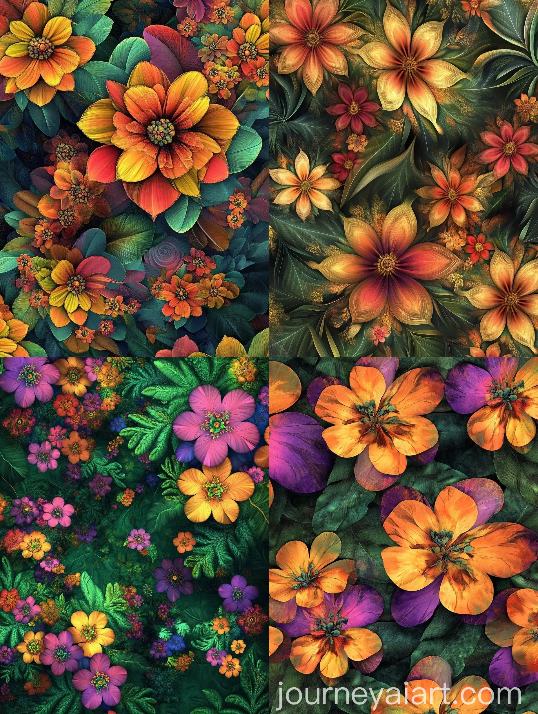 Vibrant-Fractal-Flowers-Seamless-Patterns-for-Scrapbooking