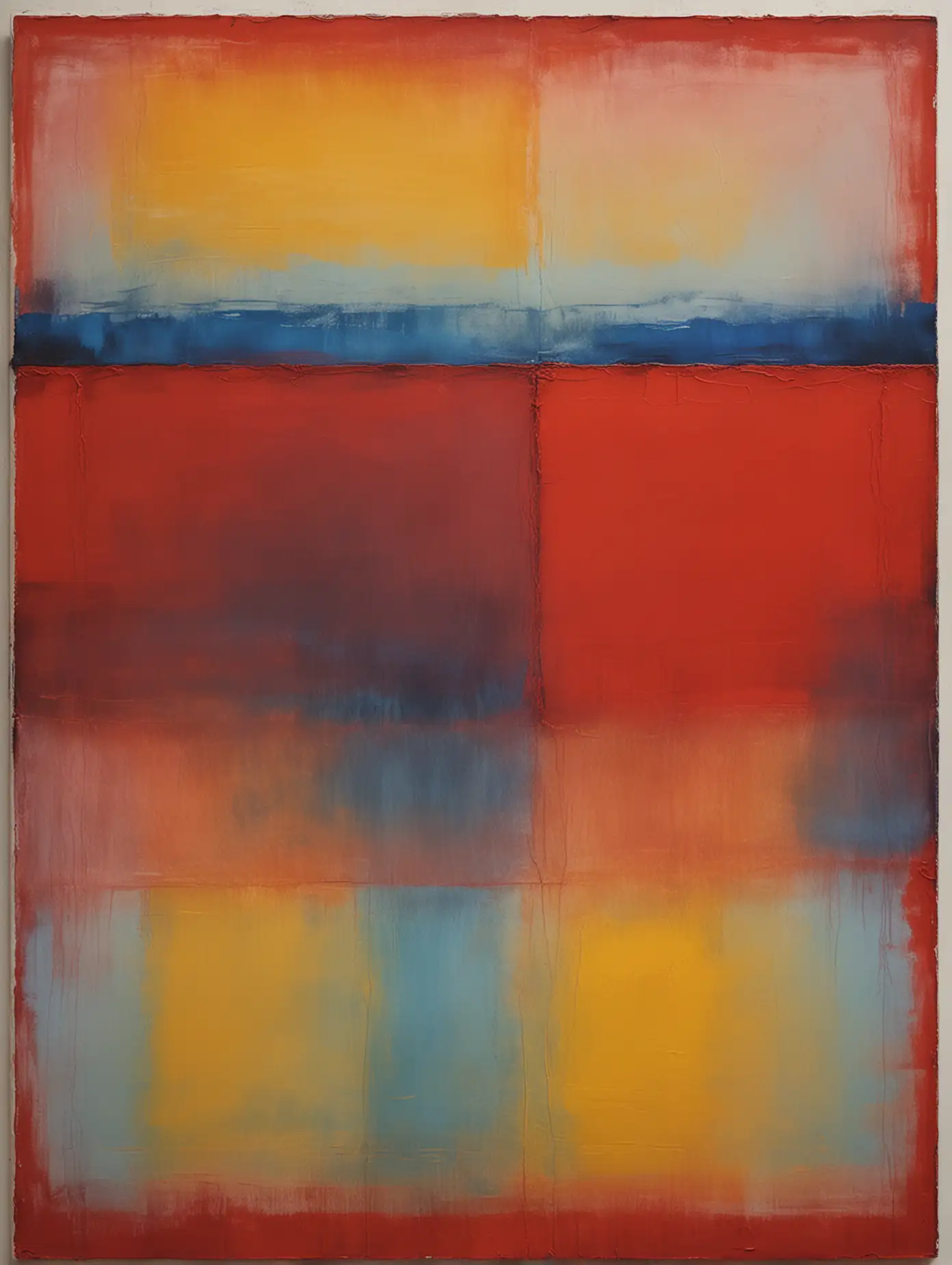 Abstract Art in Rothko Style with Red Blue and Yellow