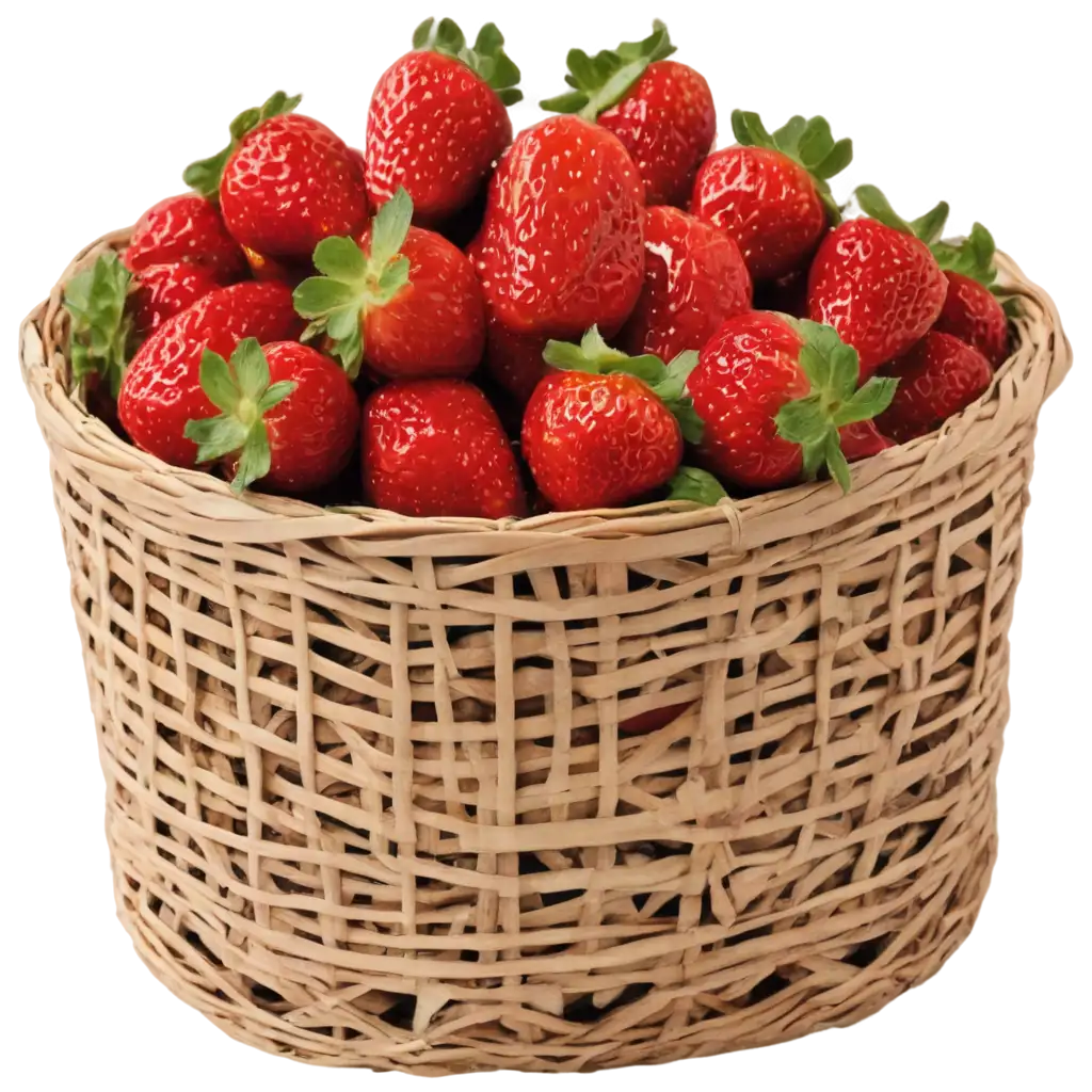 Strawberries-in-a-Woven-Basket-PNG-Image-for-Digital-and-Print-Use