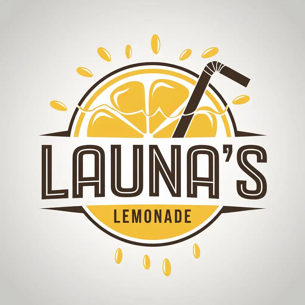 LOGO Design for Launas Lemonade Vector Style with Lemons and Lemonade Symbol Clean Modern Theme