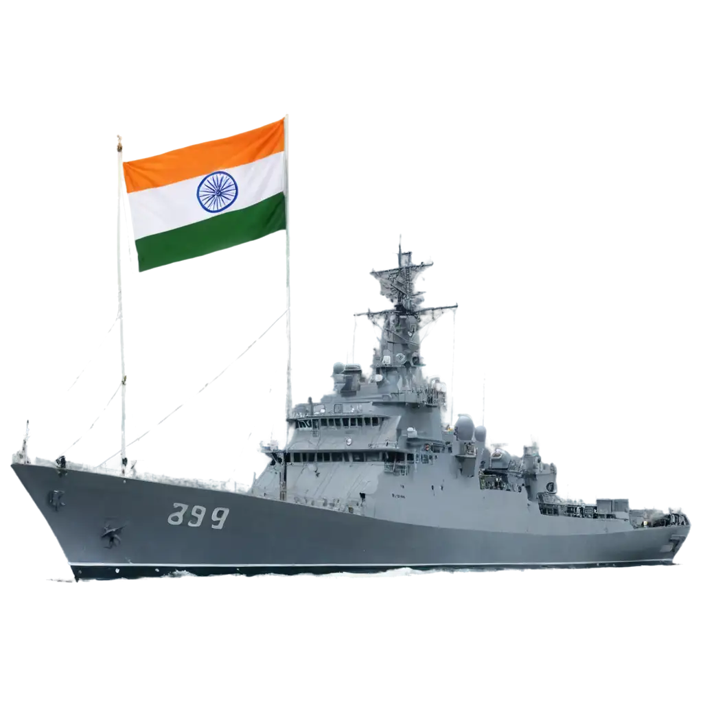 Indian-Navy-Ship-with-Indian-Flag-on-Top-PNG-Image-HighQuality-and-Clear-Representation