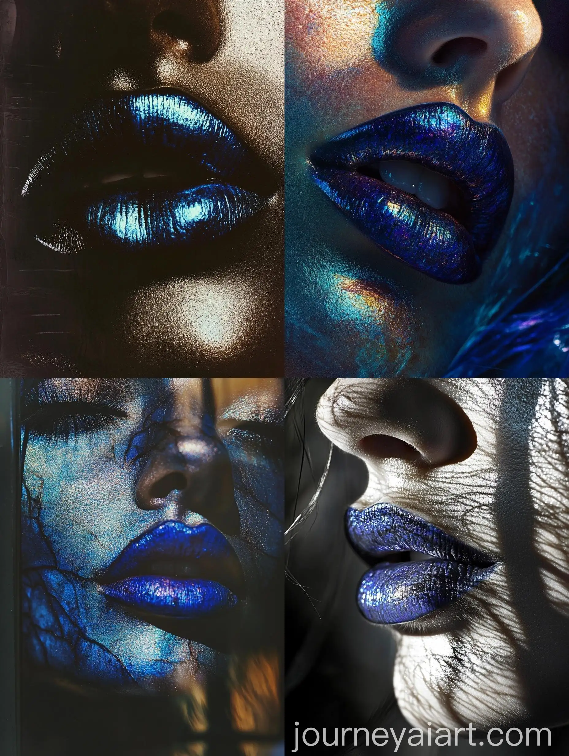 Iridescent-Lapis-Lazuli-Lips-Portrait-in-Helmut-Newton-Style