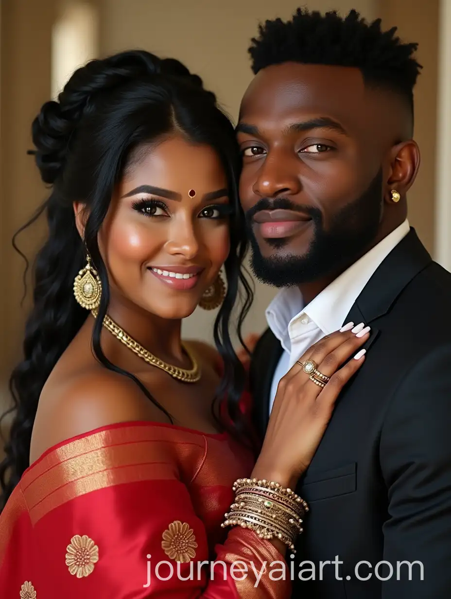 Newlywed-South-Indian-Couple-in-Traditional-Wedding-Attire