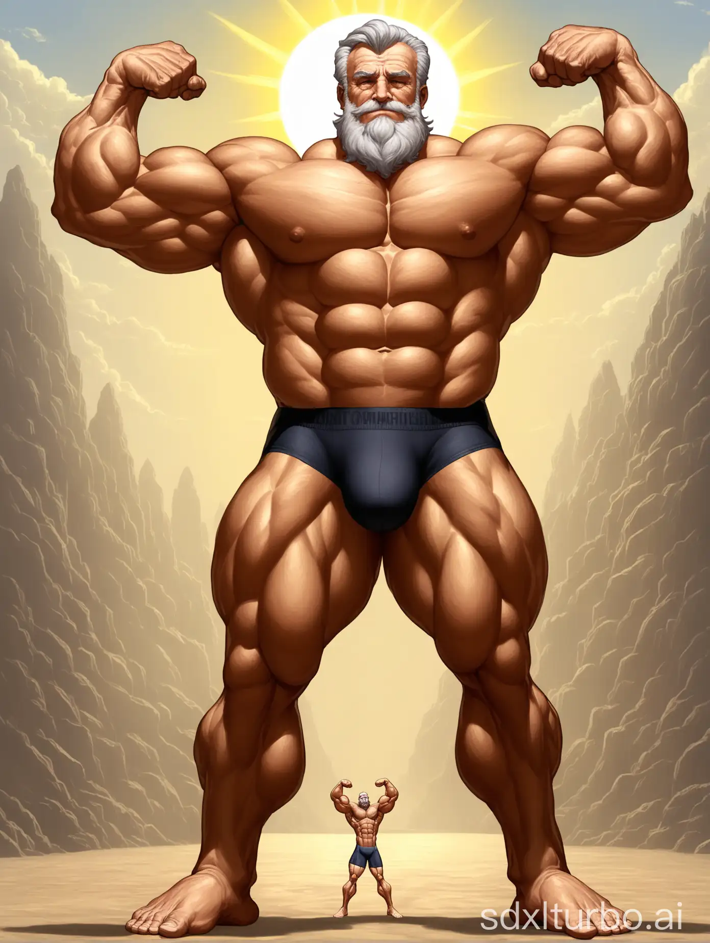 Mighty-Titan-with-Sun-Power-Displaying-Herculean-Physique-in-Underwear