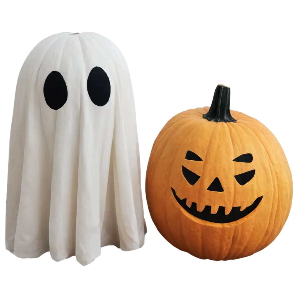 halloween pumpkin and ghost