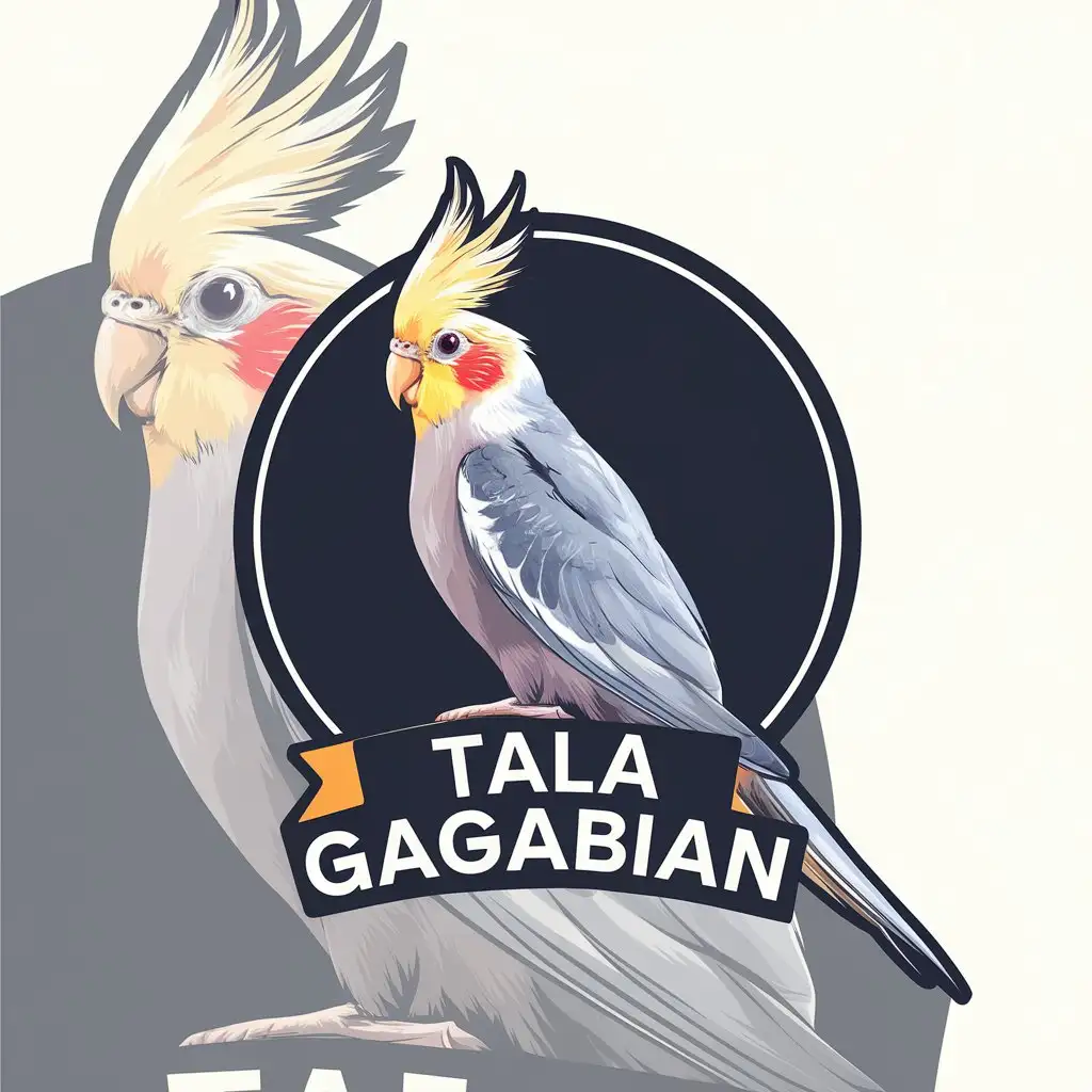 LOGO Design for Tala Gagabian Lutino Cockatiel Pet Shop Theme with Clear Background