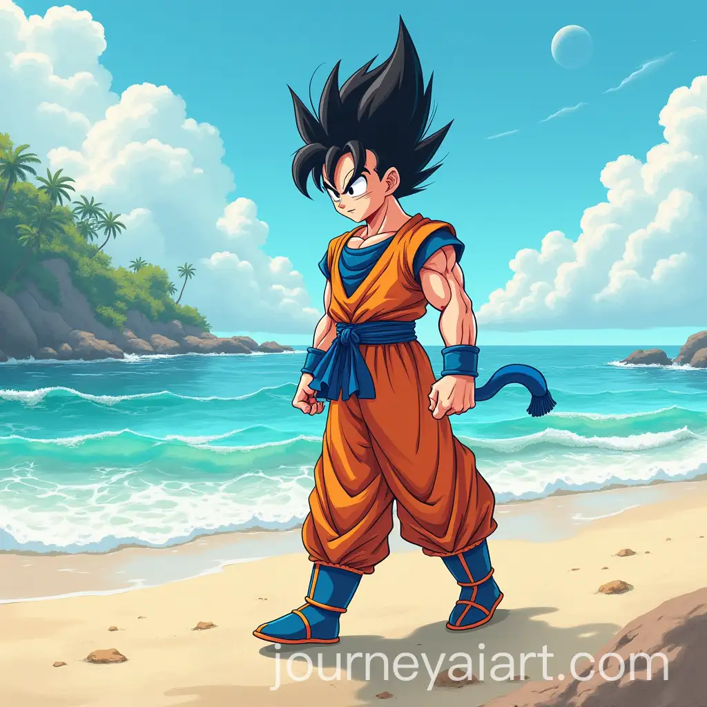Vegeta-Walking-on-the-Beach-at-Sunset