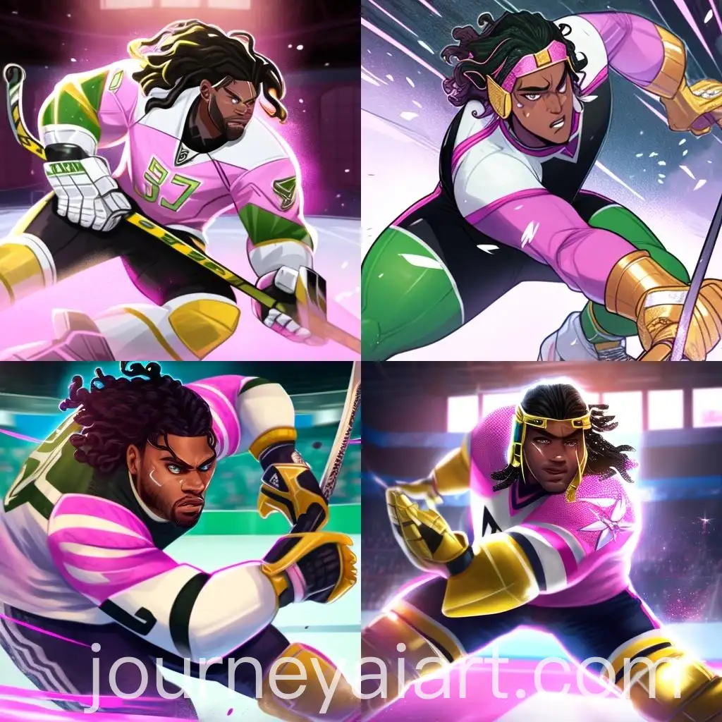 African-American-Man-in-White-and-Gold-Hockey-Jersey-on-Ice-Rink