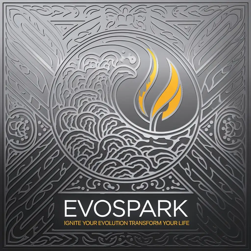 LOGO Design for EvoSpark Wave and Flame Symbolizing Transformation