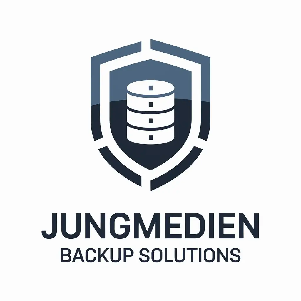 LOGO Design for JungMedien Backup Solutions Vector Shield with Storage Symbol Technology Industry Focus