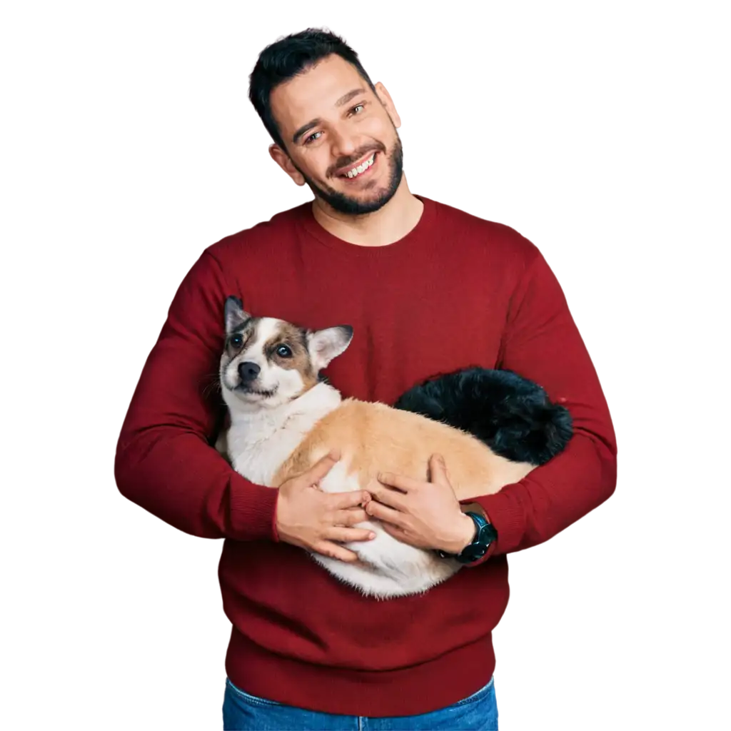 Optimize-Your-Online-Presence-with-a-HighQuality-PNG-Image-of-a-Man-Embracing-His-Pets