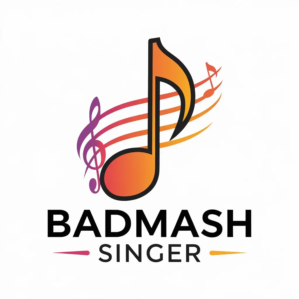 LOGO Design for Badmash Singer Vector Music Theme with Clear Background