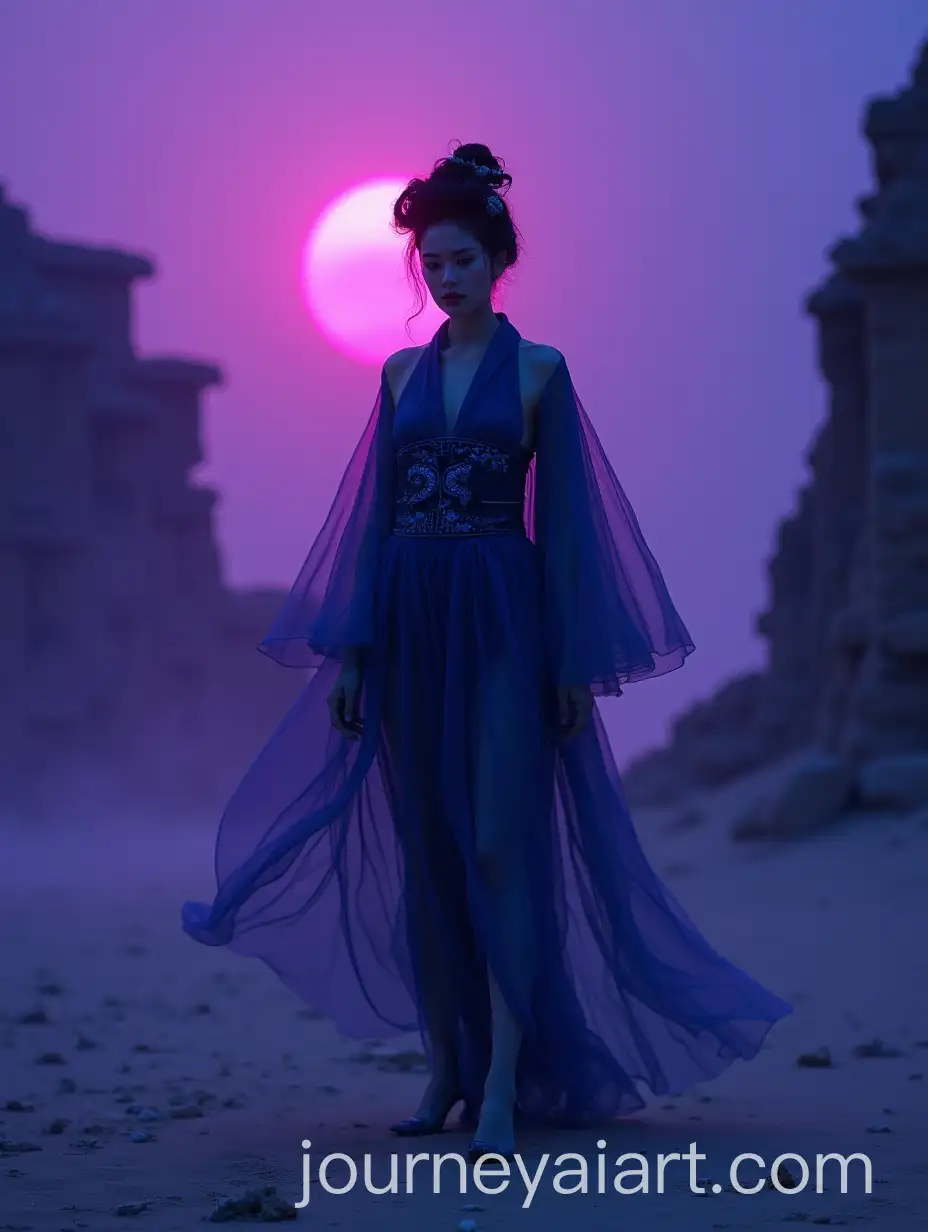 Spectral-Geisha-in-a-Shadowy-Desert-with-Crumbling-Pyramids