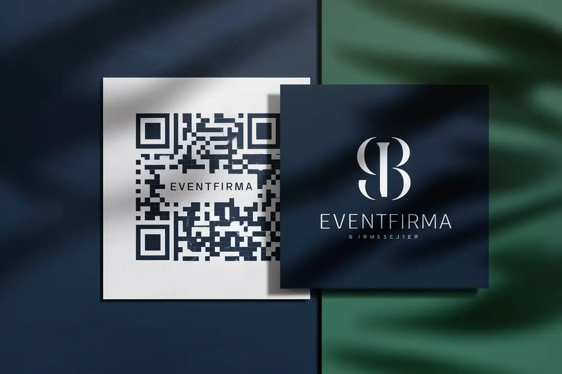 Dynamic Event Company Graphic Design with QR Code and Logo