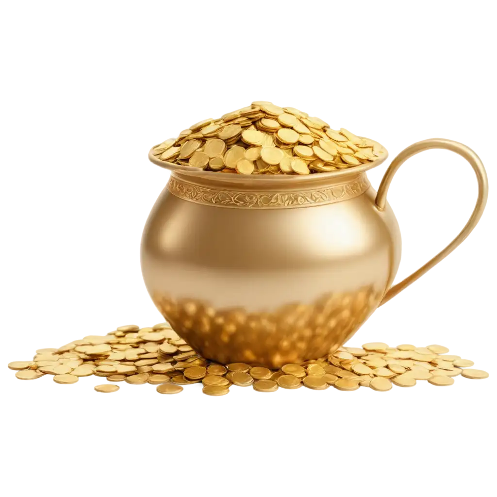 HighQuality-Transparent-PNG-of-a-Golden-Pot-Overflowing-with-Shimmering-Gold-Coins