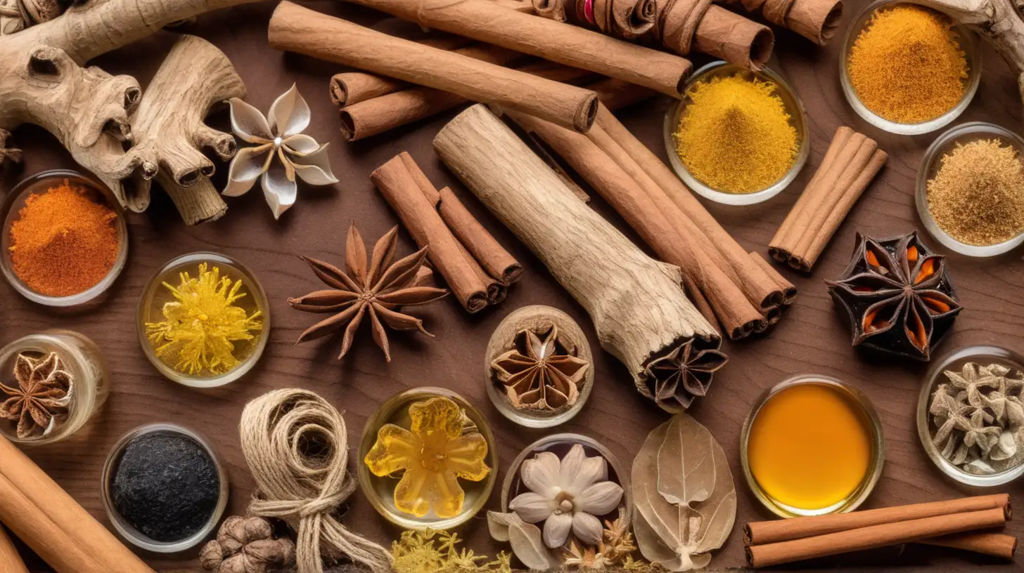 Ancient Aromatic Resins and Spices Composition