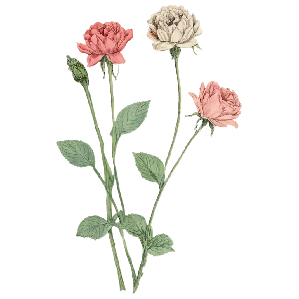 old hand drawing of flowers