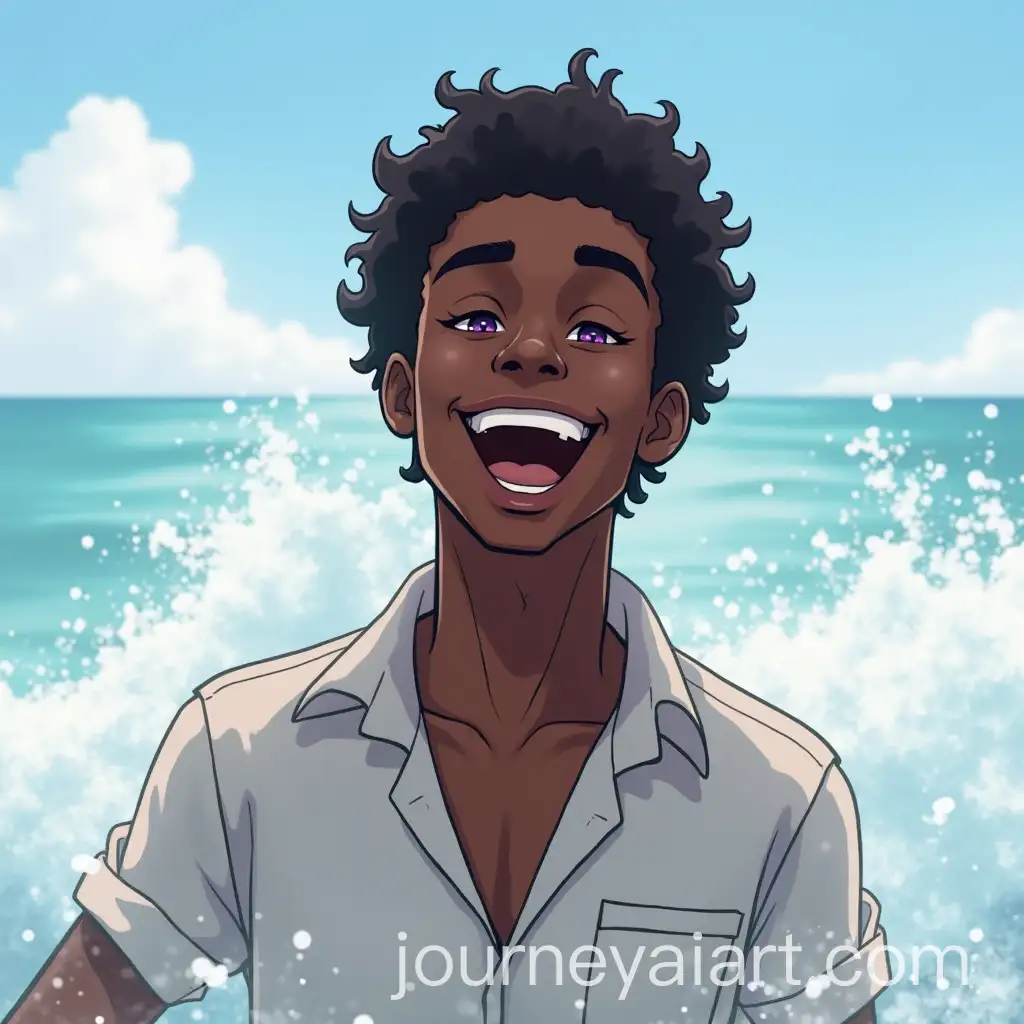 Joyful-Black-Male-with-Violet-Eyes-Enjoying-Waves-on-the-Beach