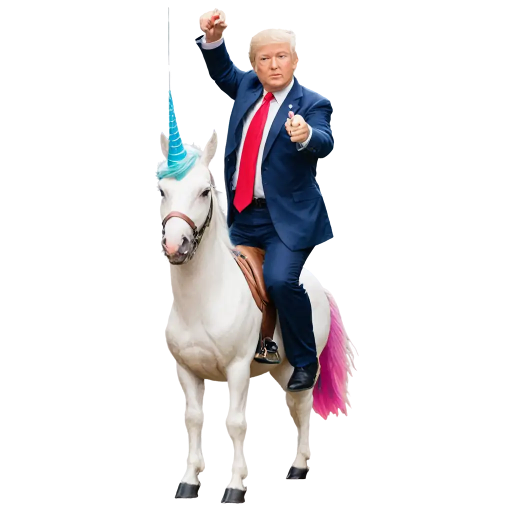 Donald-Trump-Riding-a-Unicorn-PNG-Image-Unique-and-Whimsical-Artwork