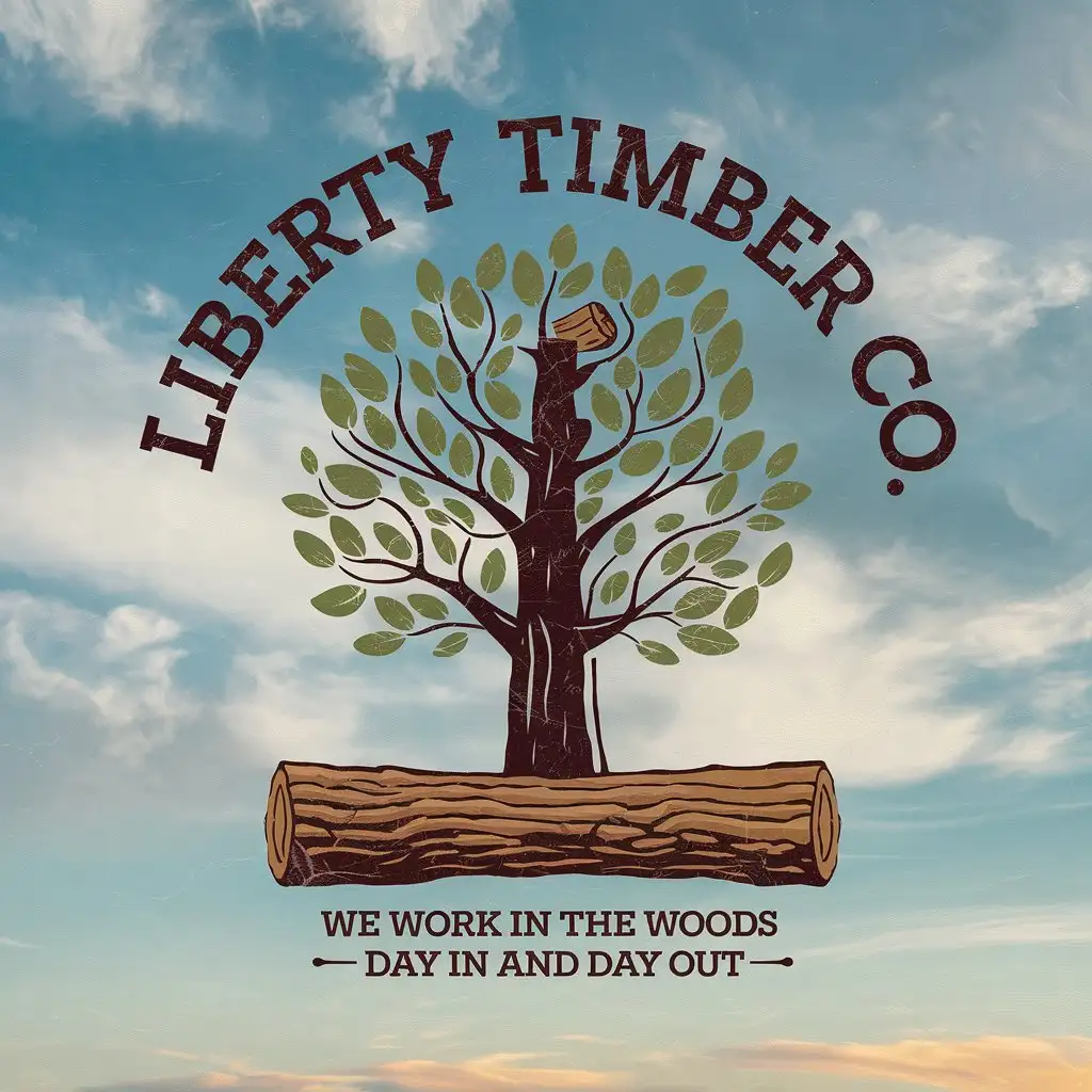 LOGO Design for Liberty Timber Co Patriotic Timber Harvesting Forest Management Theme