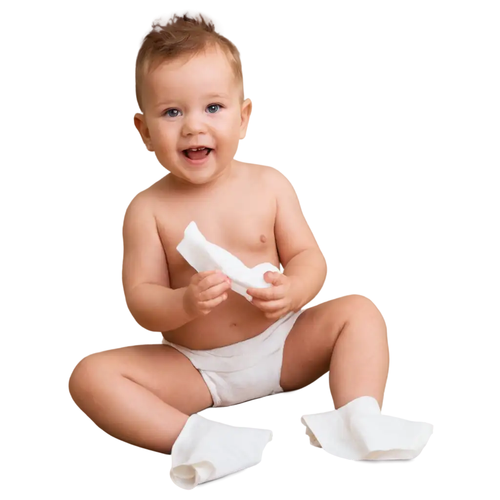 Cute-Smiling-Baby-Toddler-PNG-Image-Playing-with-Baby-Wipe-HighQuality-and-Clear