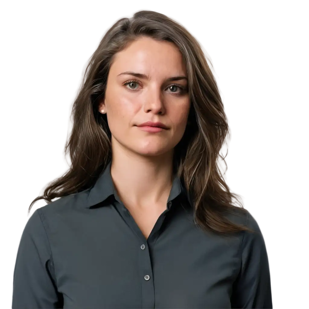 Ultra-Realistic-American-Woman-PNG-Image-with-Detailed-Features-and-Dark-Collared-Shirt