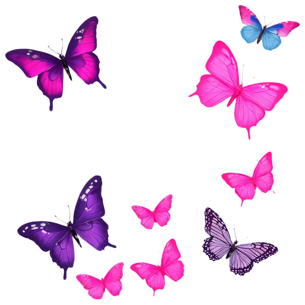 Colorful-Butterflies-PNG-Vibrant-Purple-Pink-and-MultiColored-Butterflies-for-Stunning-Visuals