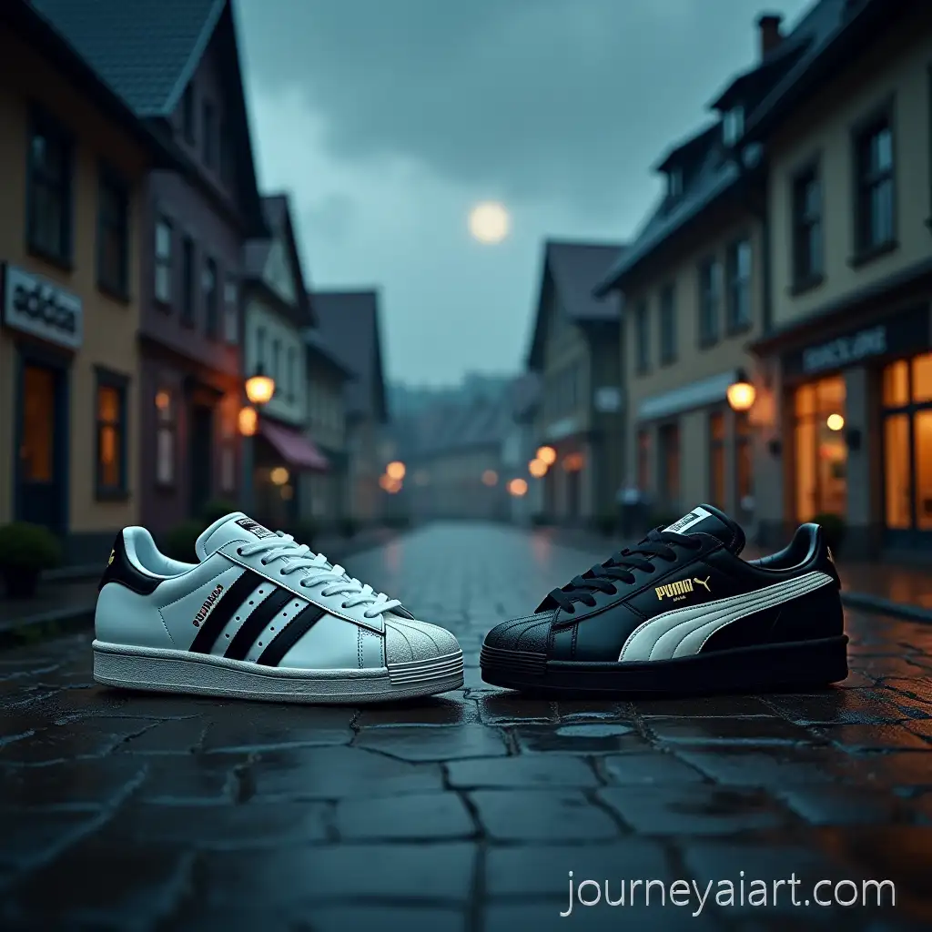 Epic-RivalrySneakers-Rivalry-Cinematic-Scene-Adidas-vs-Puma-Sneakers-in-Cinematic-Showdown