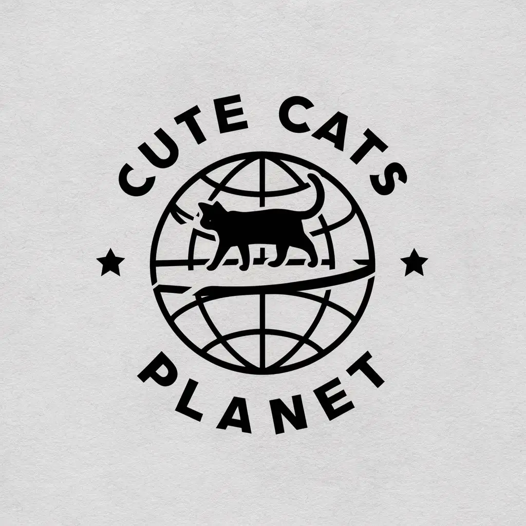 LOGO-Design-for-Cute-Cats-Planet-Cat-Walking-on-Globe-Vector-Logo