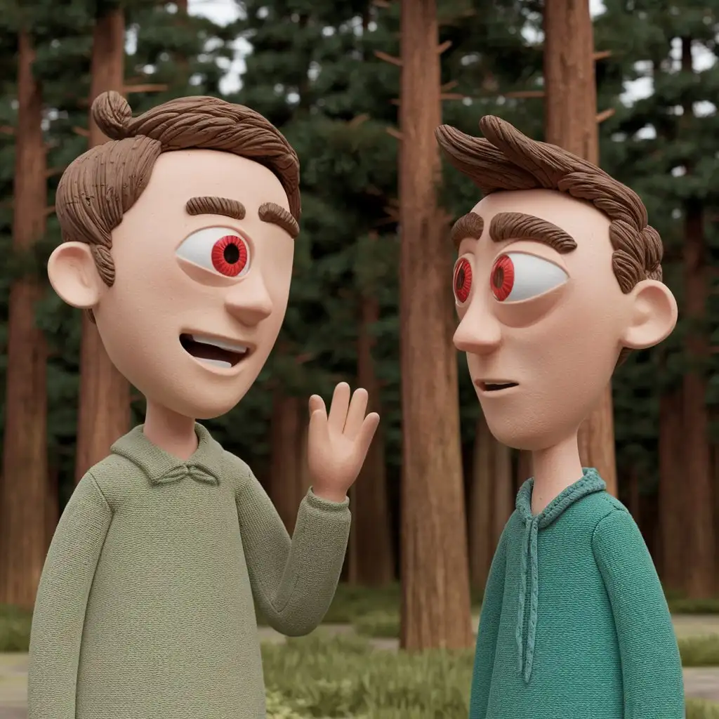 Claymation-Style-Characters-Talking-with-Red-Eyes-from-Being-High