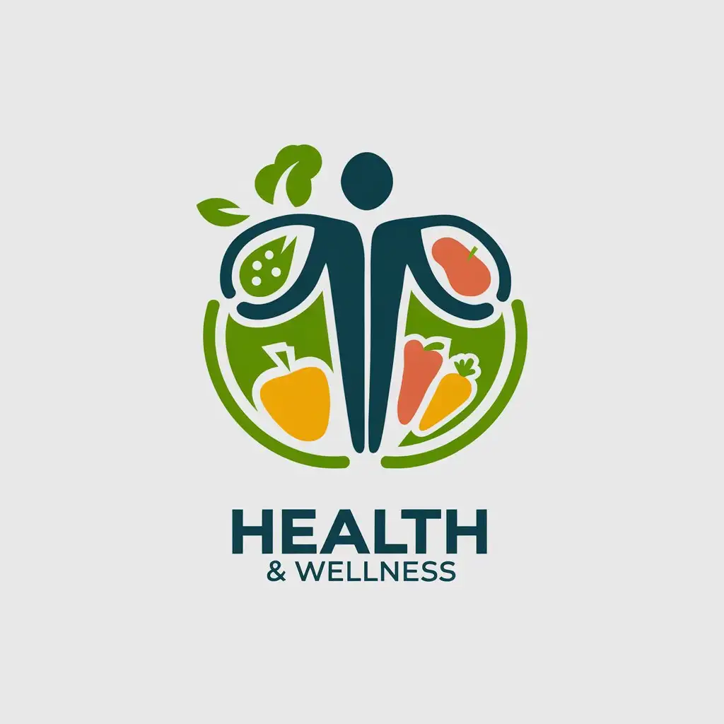 LOGO Design for Health Wellness Human Body with Fruits and Vegetables for Medical Dental Industry