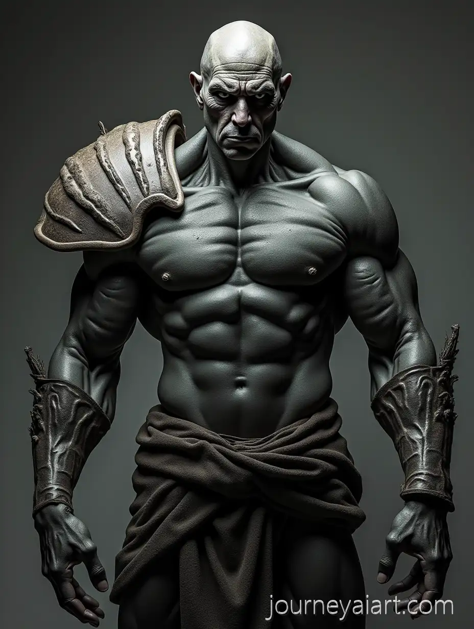 PhotMuscular-FourArmed-Manographic-Portrait-of-a-Muscular-FourArmed-Black-Man-with-Scars-and-Lumpy-Skull