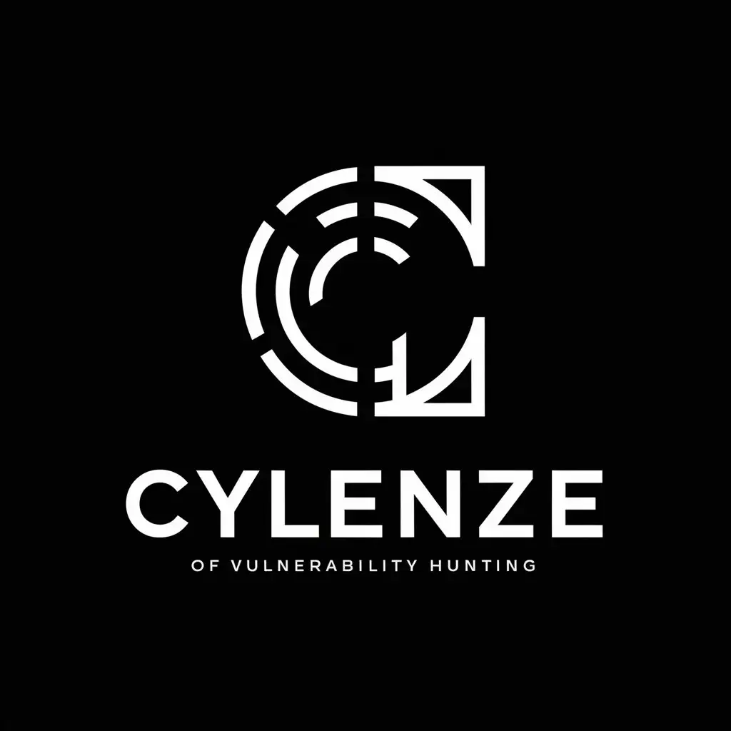 a vector logo design,with the text "CyLenze", main symbol:Design a logo for 'Cylenze' that does not include circle, triangle, or square shapes. Ensure it follows the golden ratio and represents the theme of vulnerability hunting. The logo should feature abstract elements, possibly with lines or organic shapes, and incorporate symbols or imagery that suggest exploration, detection, or discovery related to cybersecurity vulnerabilities. Aim for a modern and professional look that conveys innovation and security.,complex,clear background