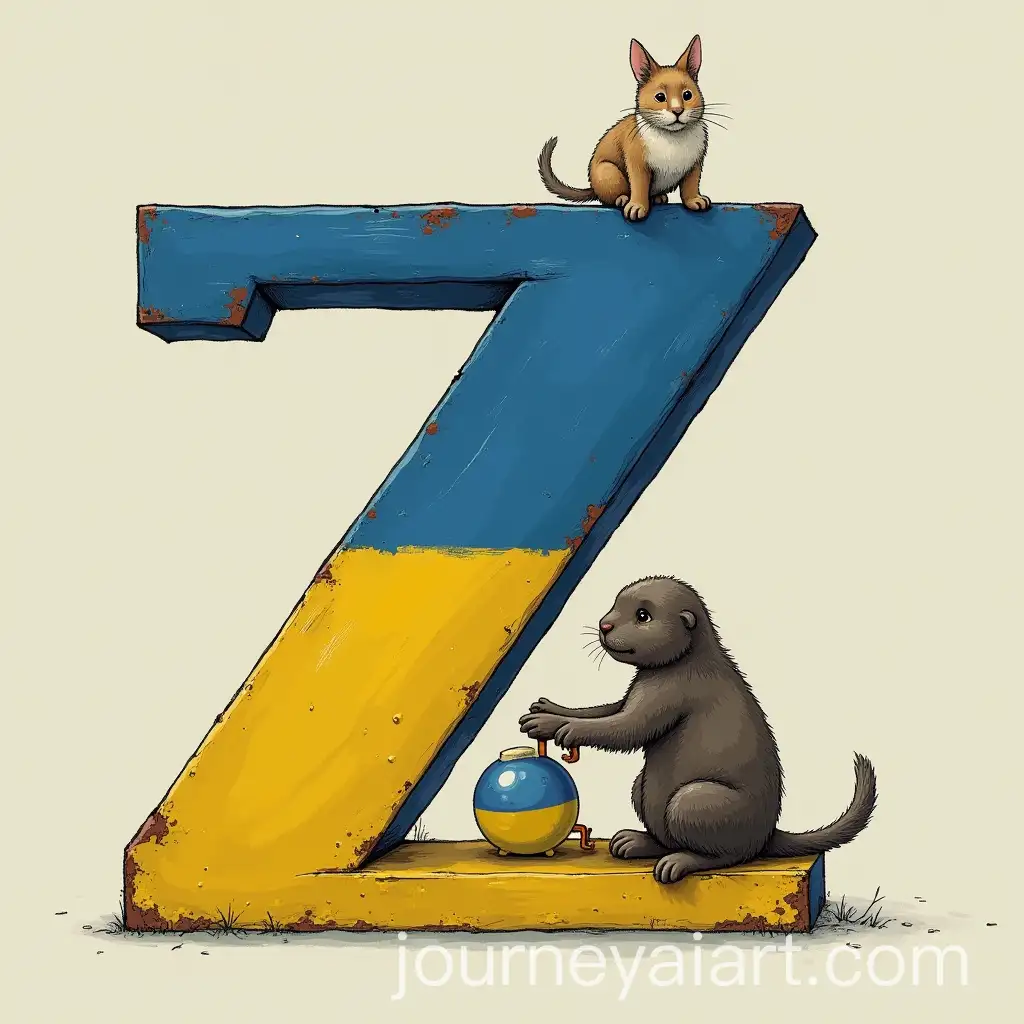 Mignon-Sitting-on-the-Letter-Z-with-the-Ukrainian-Flag