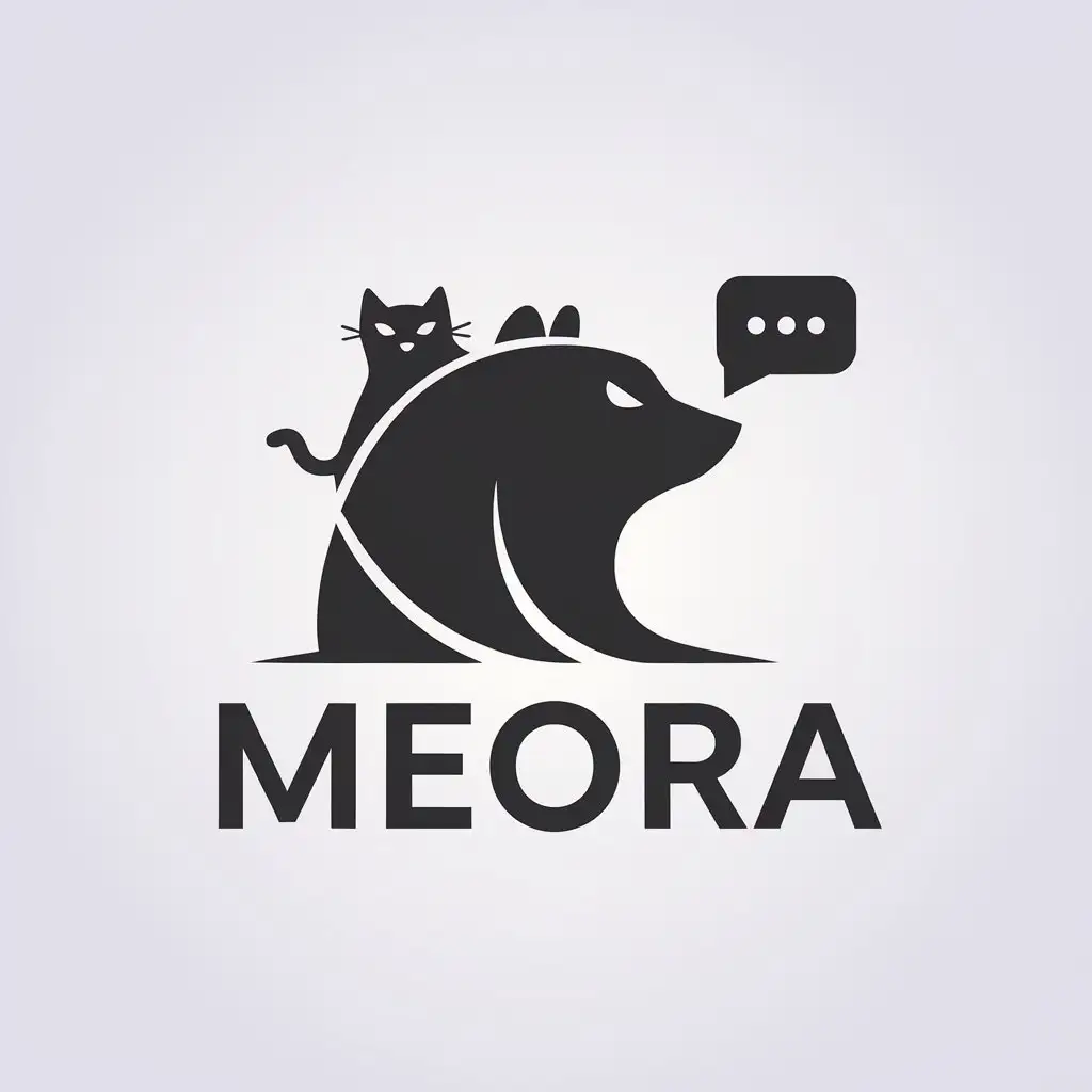 LOGO Design for Meora Bear and Cat with Communication Theme