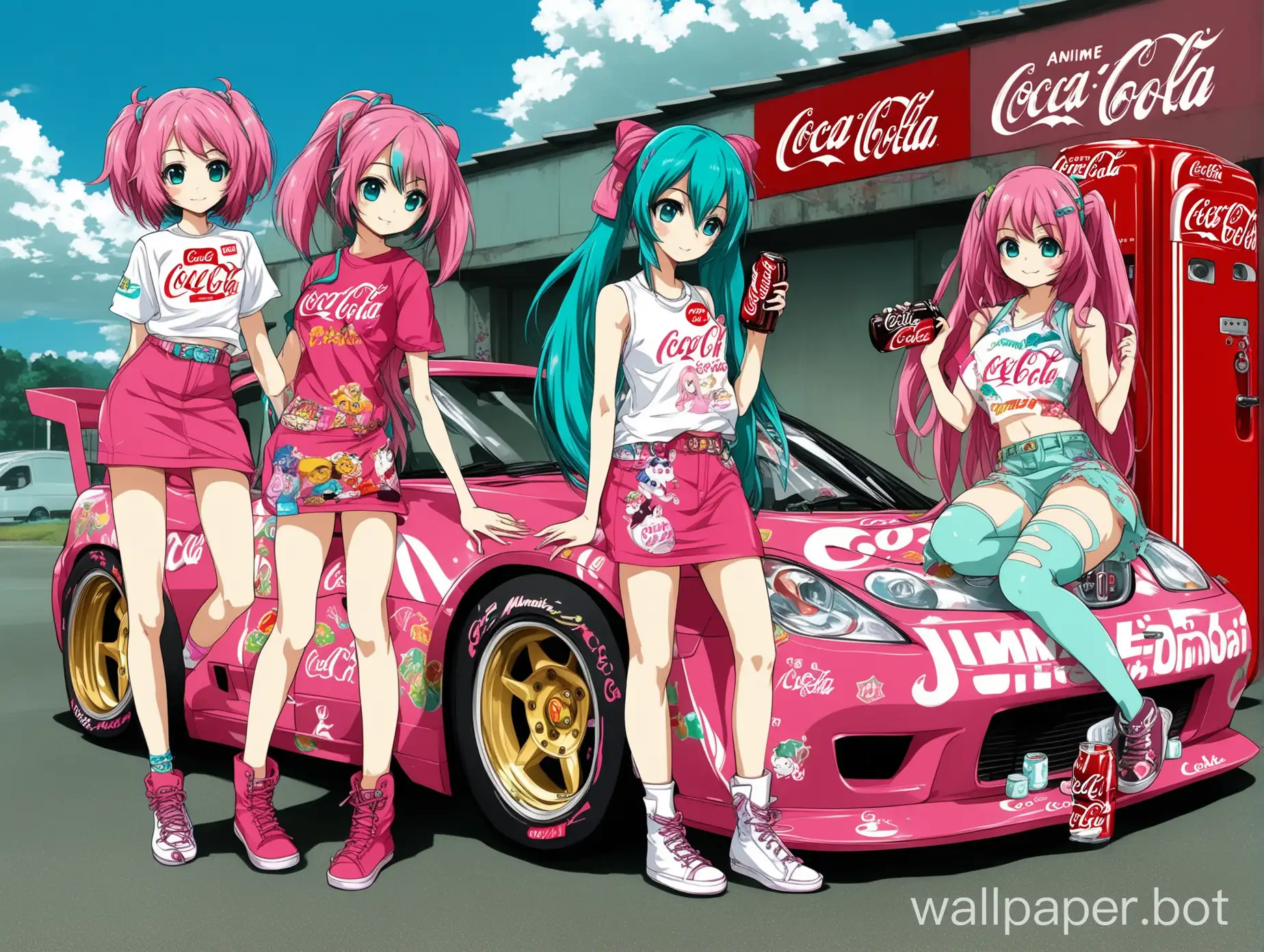 Anime-Girls-with-Hats-JDM-Cars-and-Cute-Animals-in-Pink-Hue