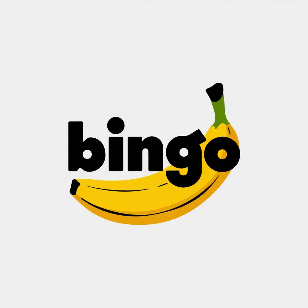 a vector logo design,with the text "bingo", main symbol:banan,Minimalistic,be used in Retail industry,clear background