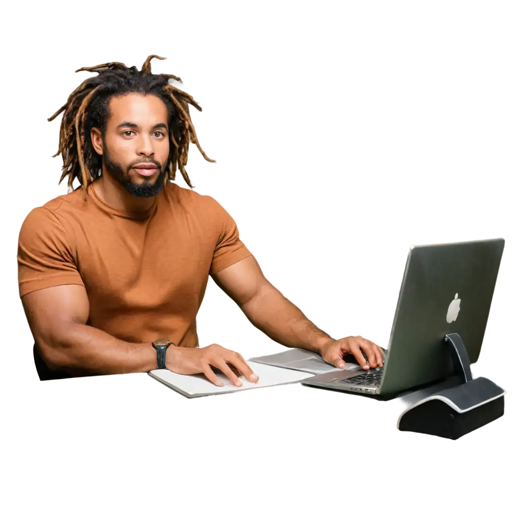 PNG-Image-of-Wise-Clean-Cut-African-American-All-Raw-Natural-Foods-Dreadlock-Haired-Yogi-at-Desk-with-Green-Screen